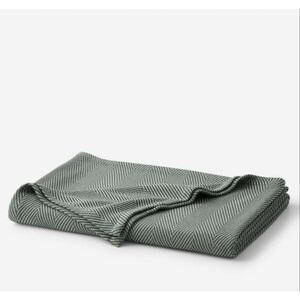 New Company Store Elowen Chevron Green 100% Cotton Woven Blanket King California